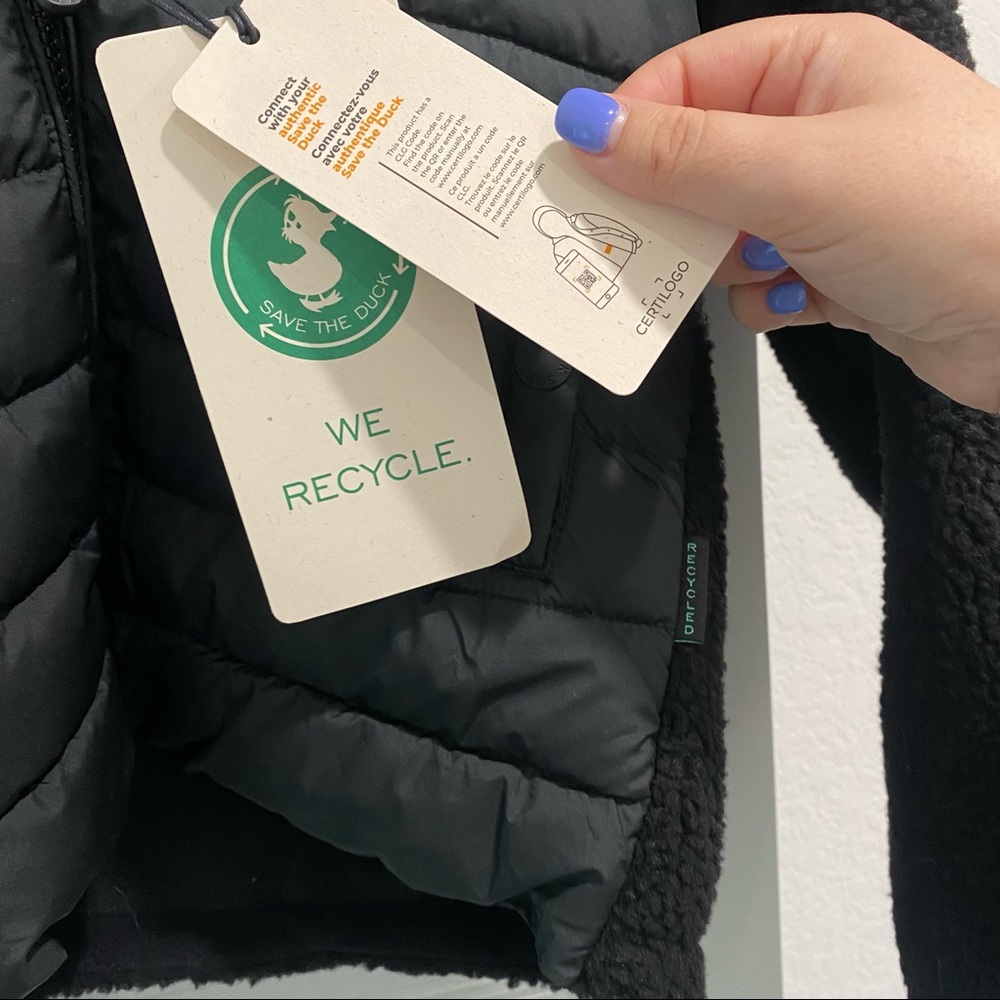 New Save The Duck Kids Derik Hooded Recycled Jacket In Black - Picture 3 of 6